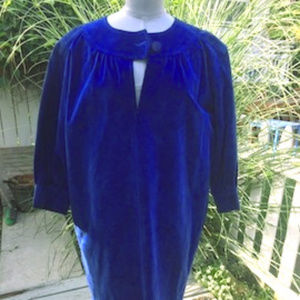 Yves Saint Laurent Suede Blue Coat dress